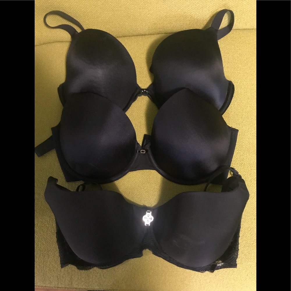 Bundle EUC black low-cut bras 34 DD